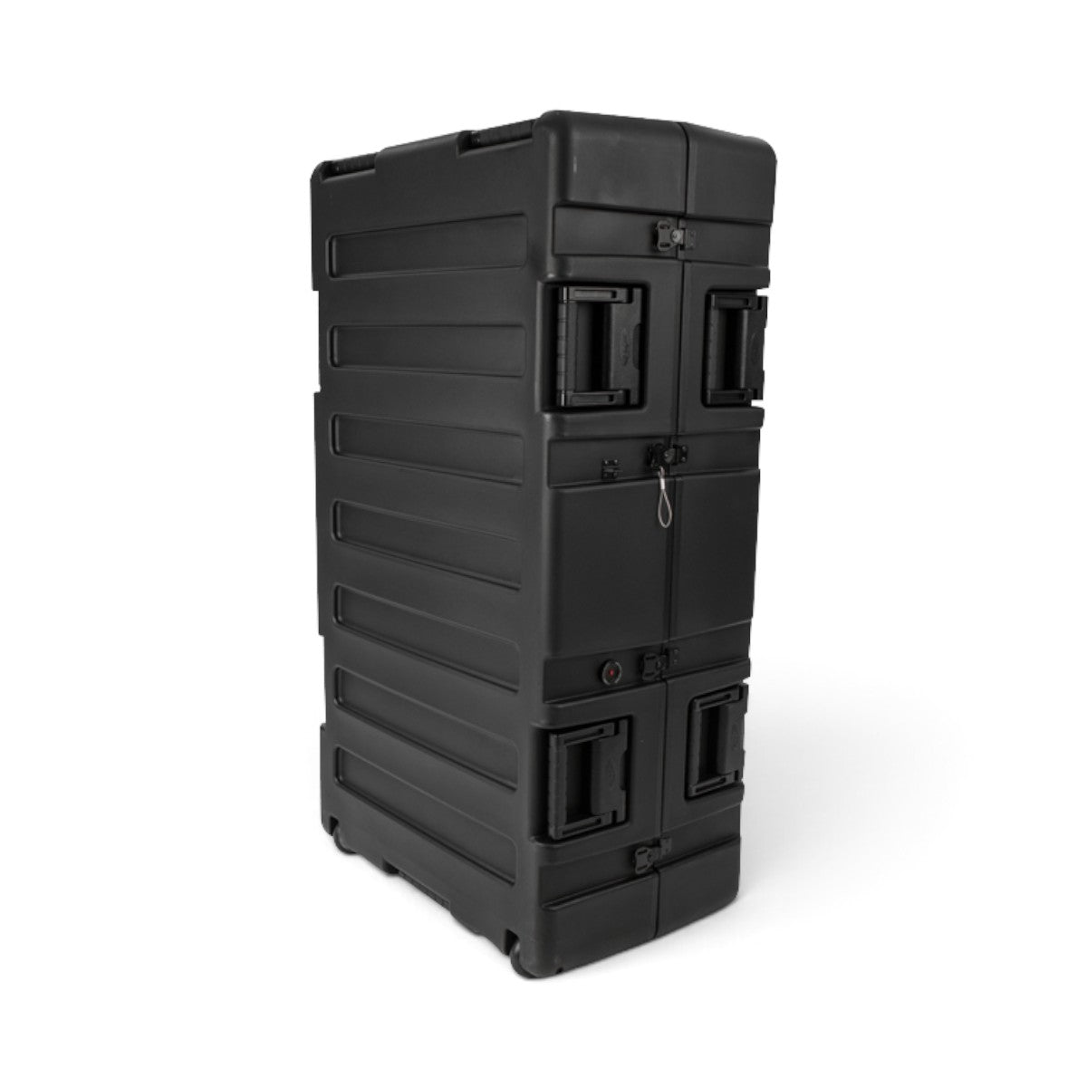 SKB Cases black roto-molded rifle locker for eight M4/M16 rifles with locking latches and wheels
