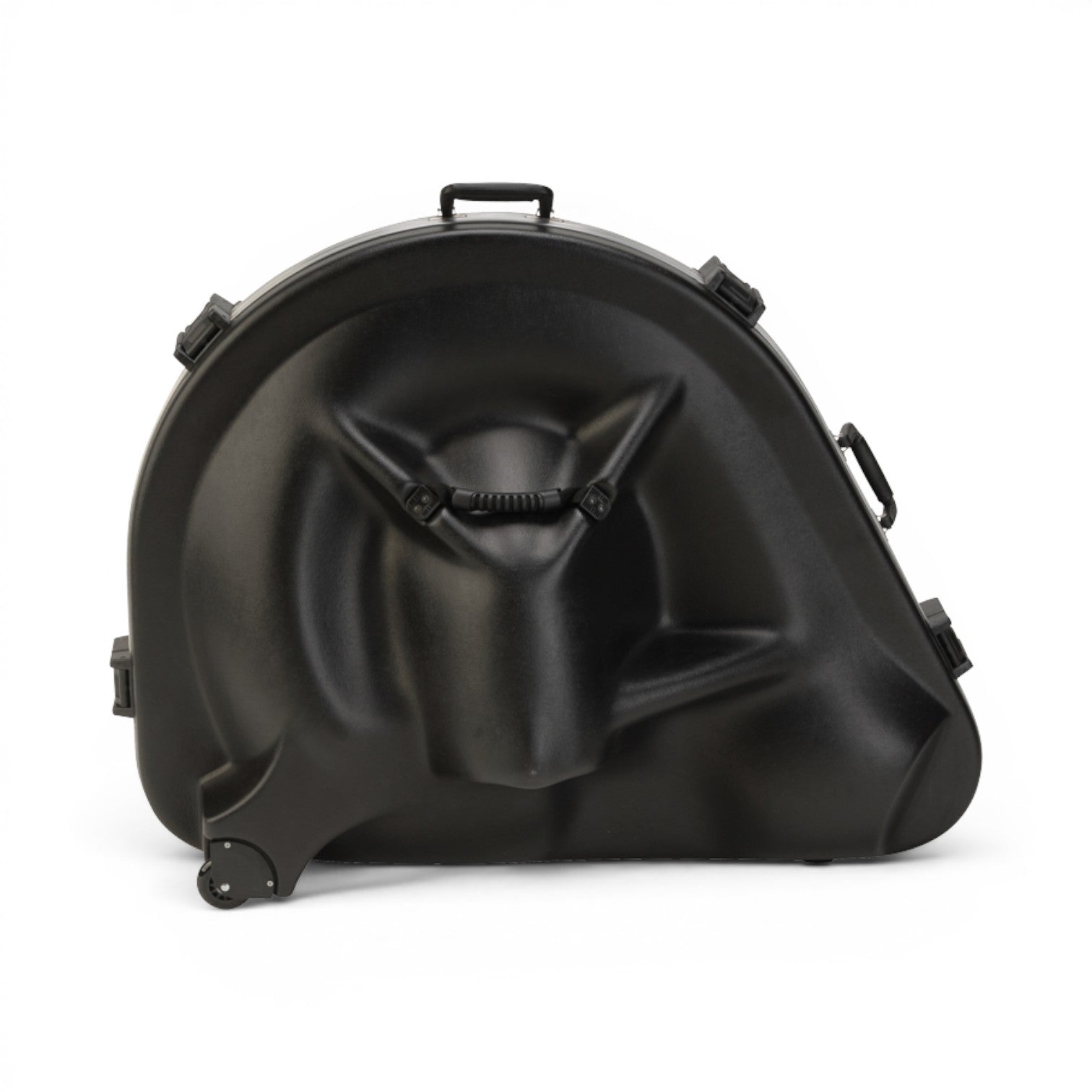 SKB Cases black hardshell sousaphone travel case with integrated wheels and secure locking latches