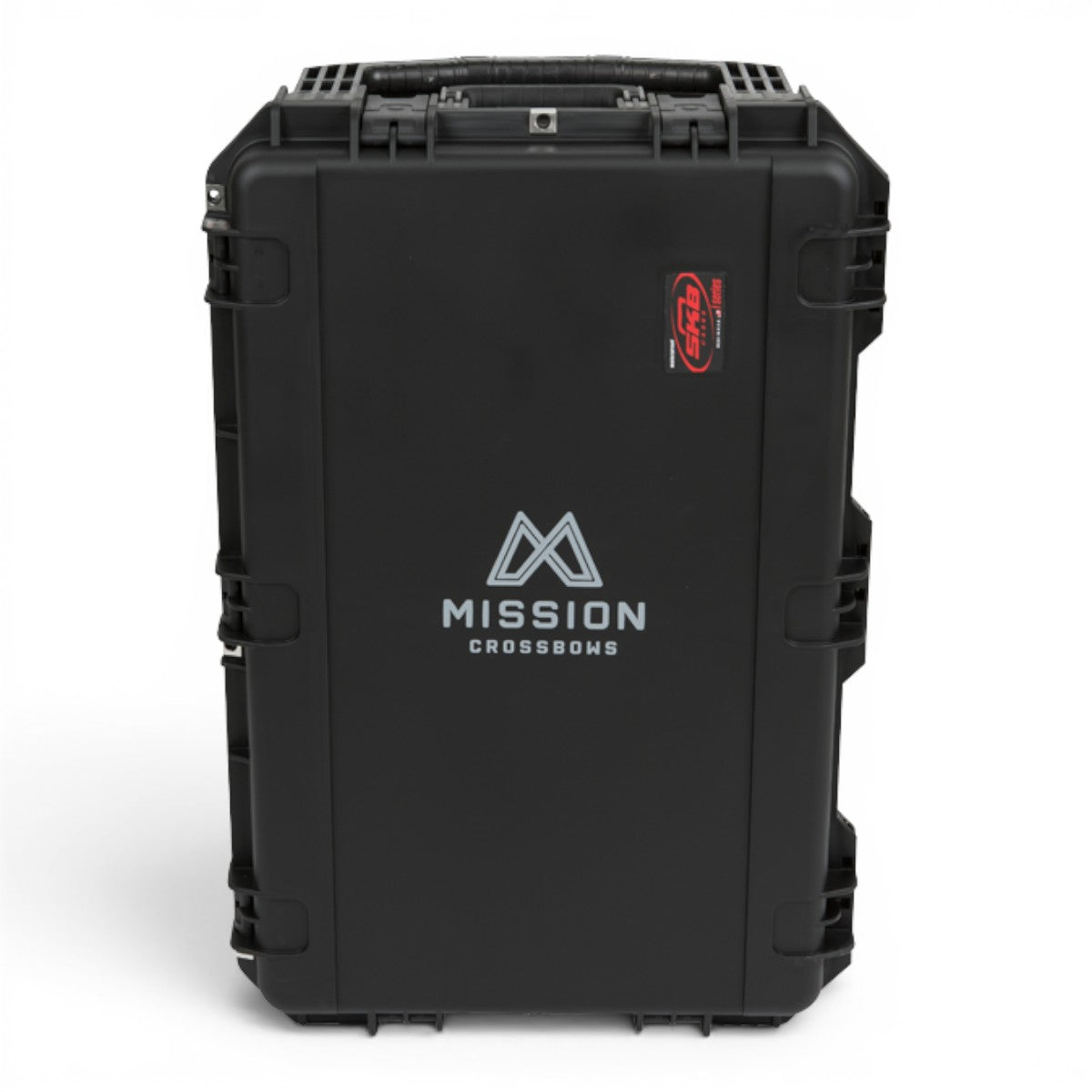 SKB Cases iSeries 3019-12 black waterproof injection molded crossbow case with Mission Crossbows logo