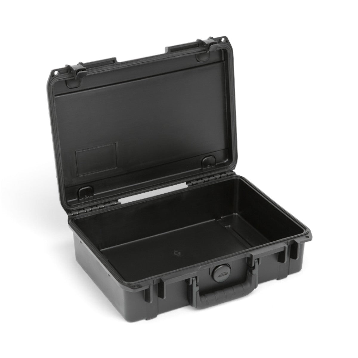 SKB Cases iSeries 1208-3 black waterproof injection molded polypropylene equipment case with open lid