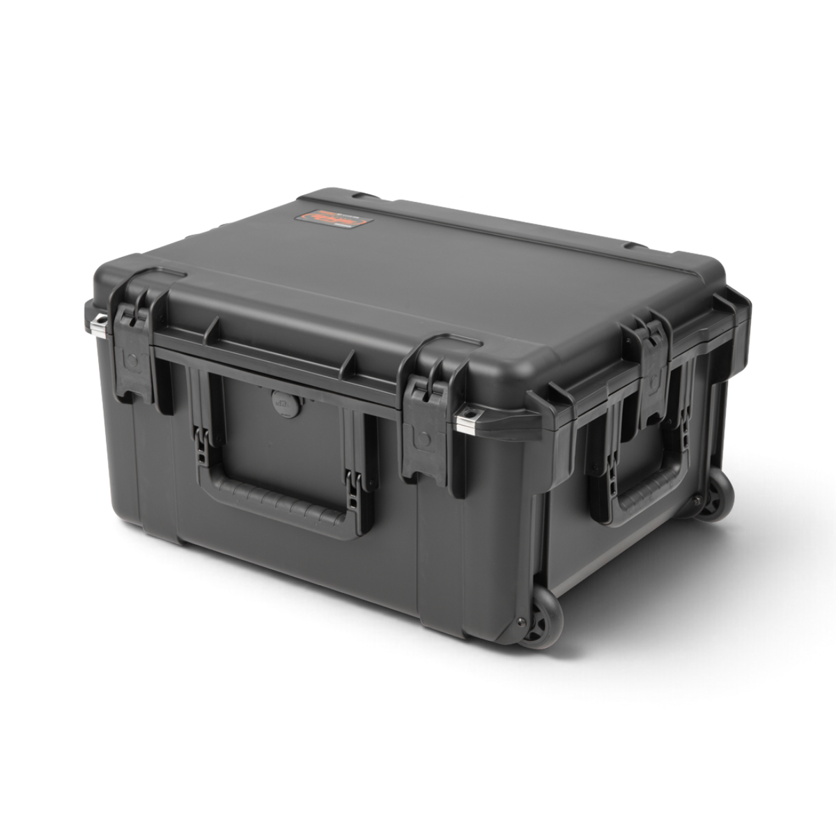 SKB Cases black waterproof iSeries hard case with wheels for secure transport of three Motorola APX radio units.