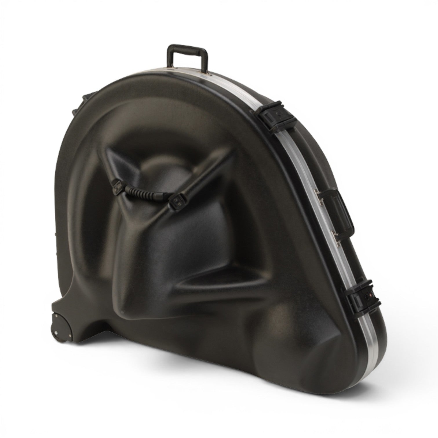 SKB Cases black hardshell sousaphone case with wheels and TSA locking latches for secure instrument transport