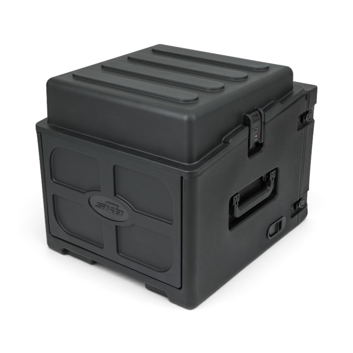 SKB Cases 10x6 compact rolling rack rig in black with TSA locking latches and durable injection-molded exterior