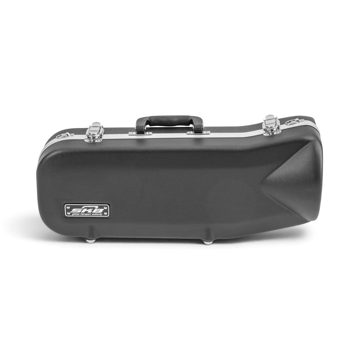 SKB Cases contoured trumpet case in black with durable hardshell exterior, chrome latches, and side handle.