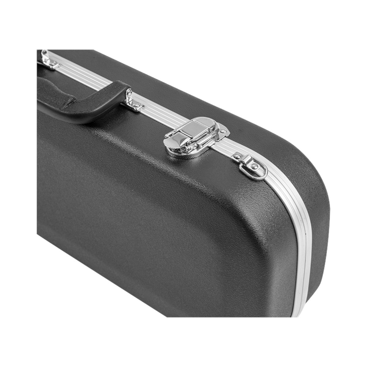 SKB Cases contoured trumpet case featuring a durable black exterior, metal latches, and a sturdy handle.