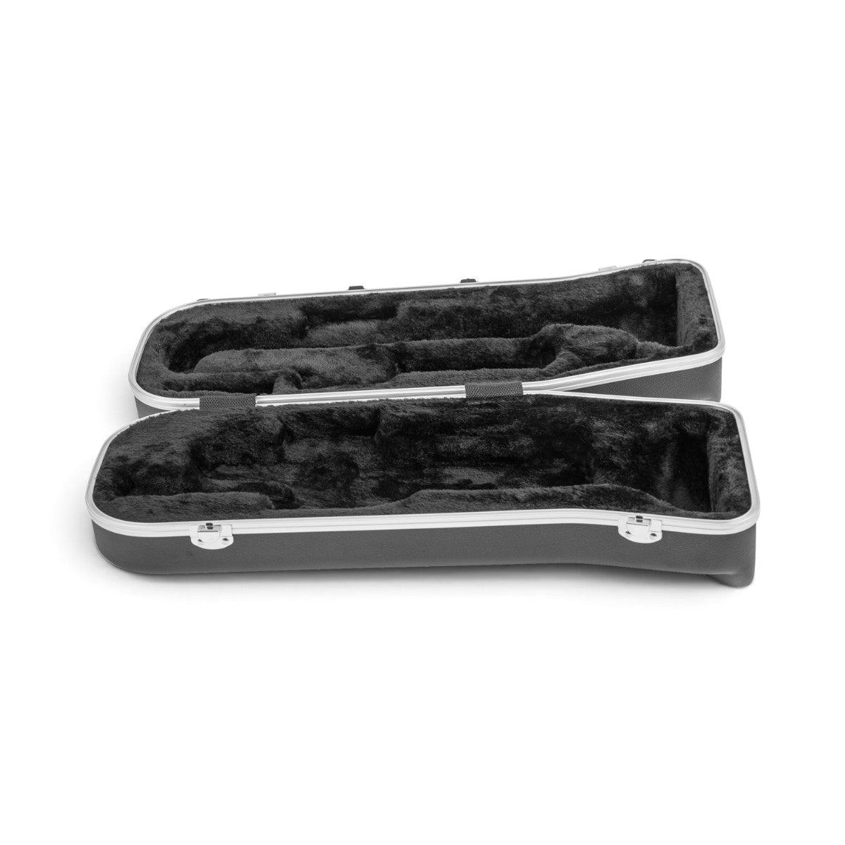 SKB Cases contoured trumpet case with a black plush EPS foam interior and durable hardshell exterior.
