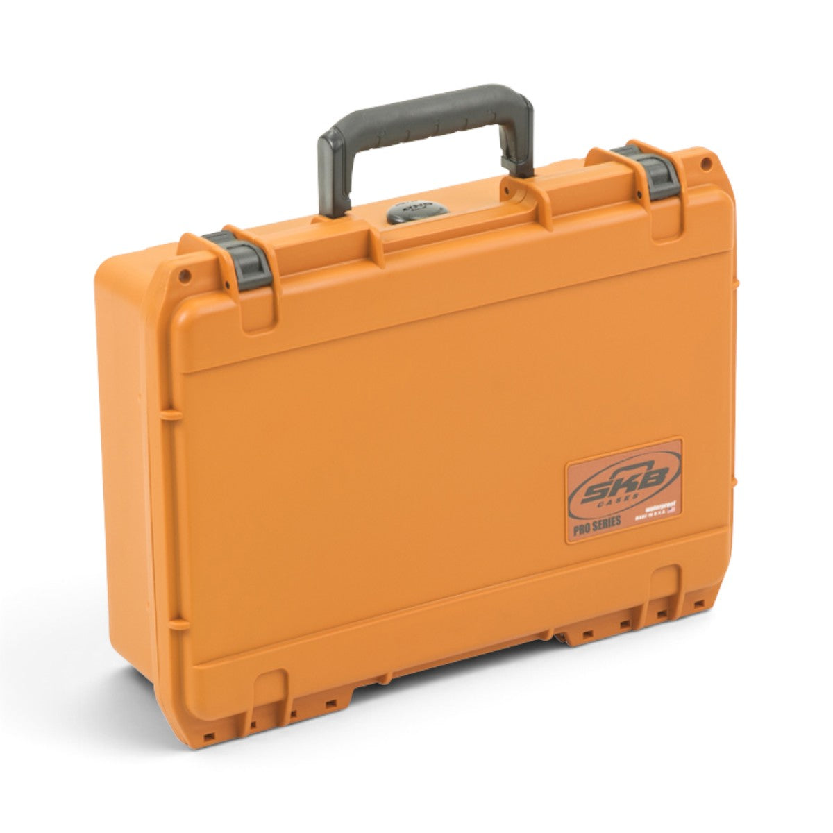 SKB Cases Pro Series coyote brown hard utility case with a sturdy handle and secure latches for handgun storage.