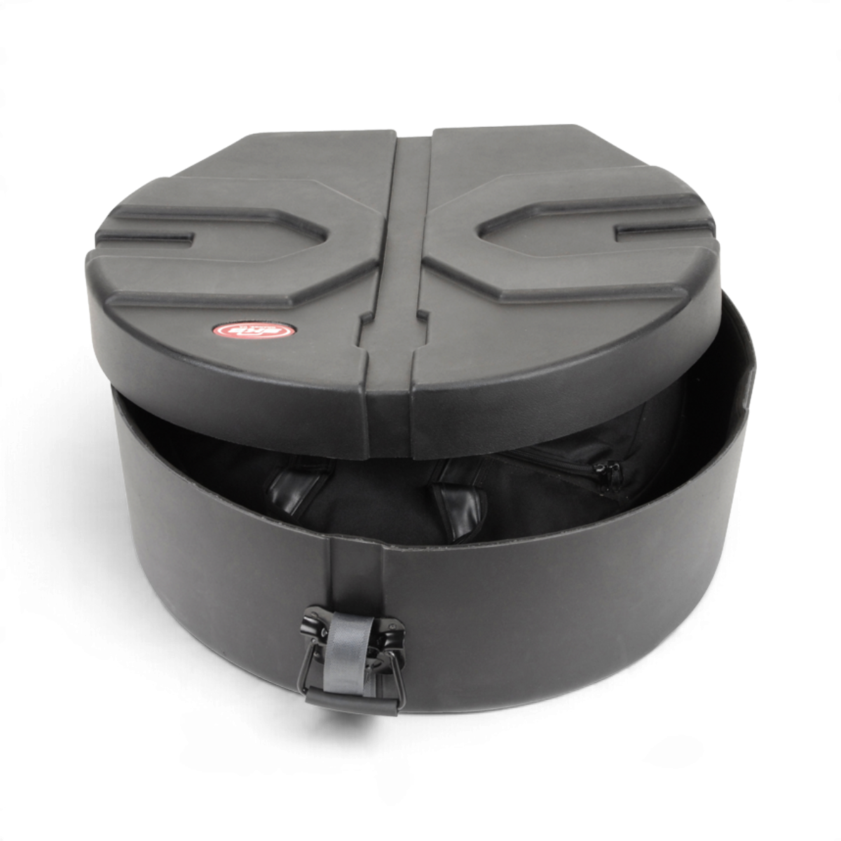 SKB Cases 1SKB-CS22 Cymbal Safe, a black roto-molded D-shaped hard case with Roto-X pattern and secure latch.