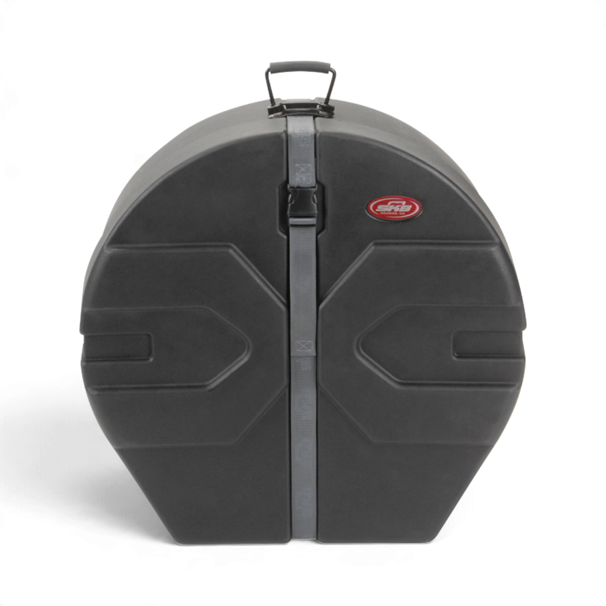 SKB Cases Cymbal Safe in black, a durable roto-molded D-shaped case with Roto-X pattern and secure strap closure.