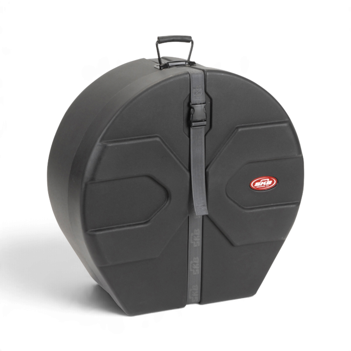 SKB Cases black roto-molded D-shaped double second or double tenor steel drum case with secure strap and handle