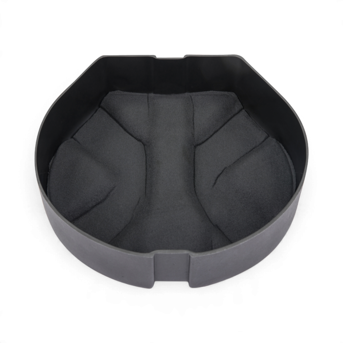 SKB Cases drum case interior featuring a black D-shaped shell with protective carpet-lined foam padding.