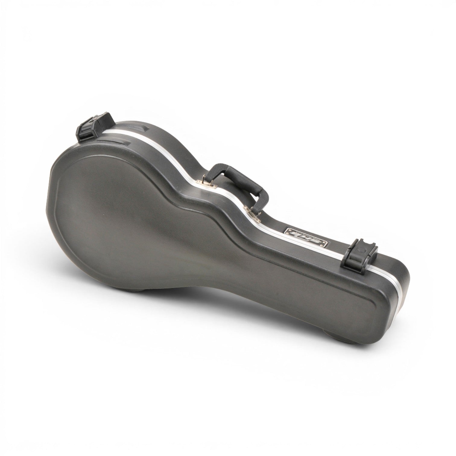 SKB Cases F-style mandolin hard shell case in black ABS plastic with TSA-approved locking latches