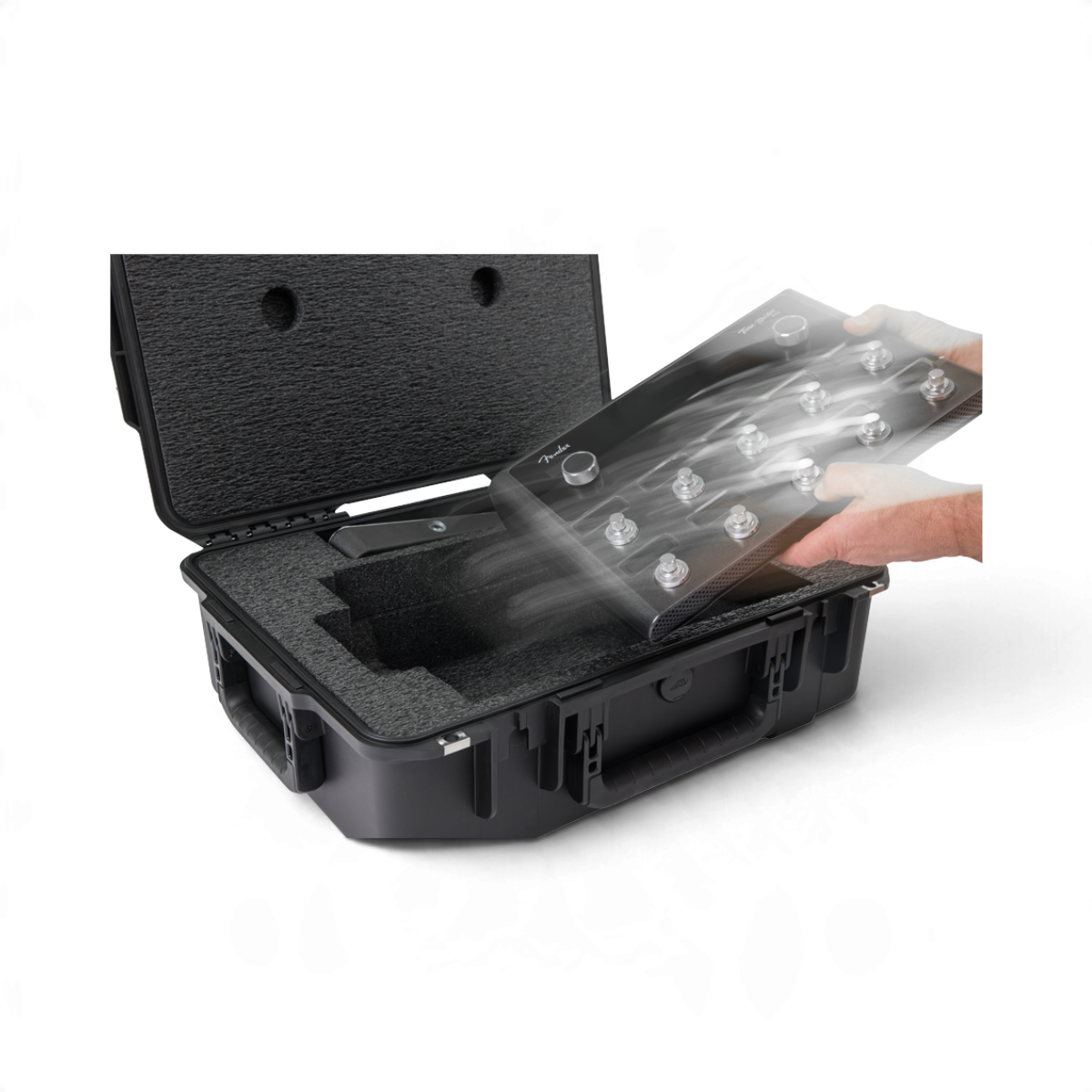 SKB Cases iSeries hard case with custom foam interior for the Fender Tone Master Pro guitar workstation