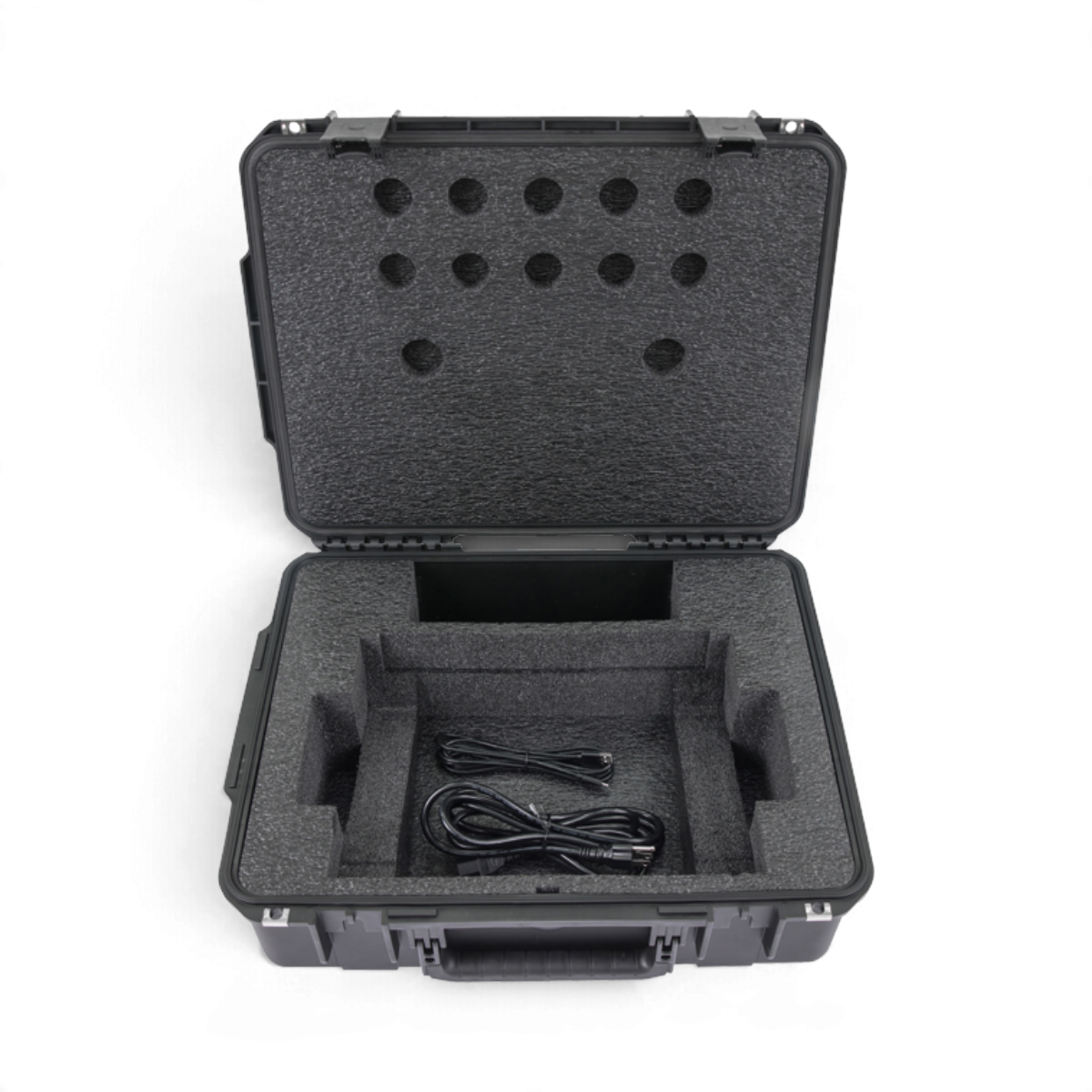 SKB Cases iSeries Fender Tone Master Pro hard case with custom foam interior and accessory storage compartments