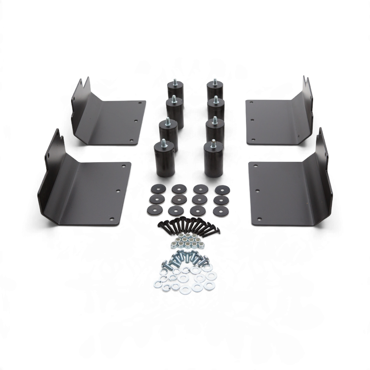SKB Cases Heavy Duty Payload Kit with black metal load spreaders, shock absorbers, and mounting hardware components.
