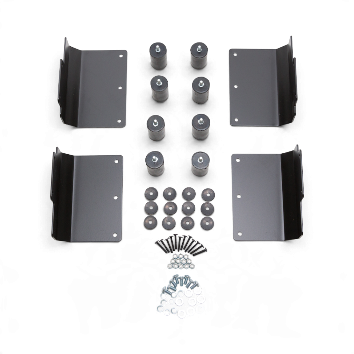SKB Cases heavy duty payload kit with black load spreaders, shock absorbers, and mounting hardware for shock racks.