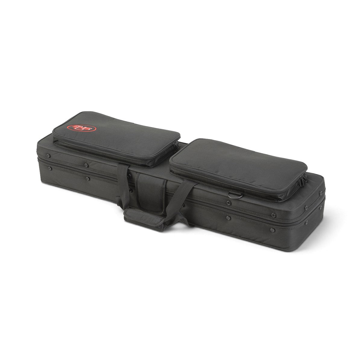 SKB Cases Hybrid Breakdown Shotgun Case 3409 in black ballistic nylon with two external pouches and carry handles.