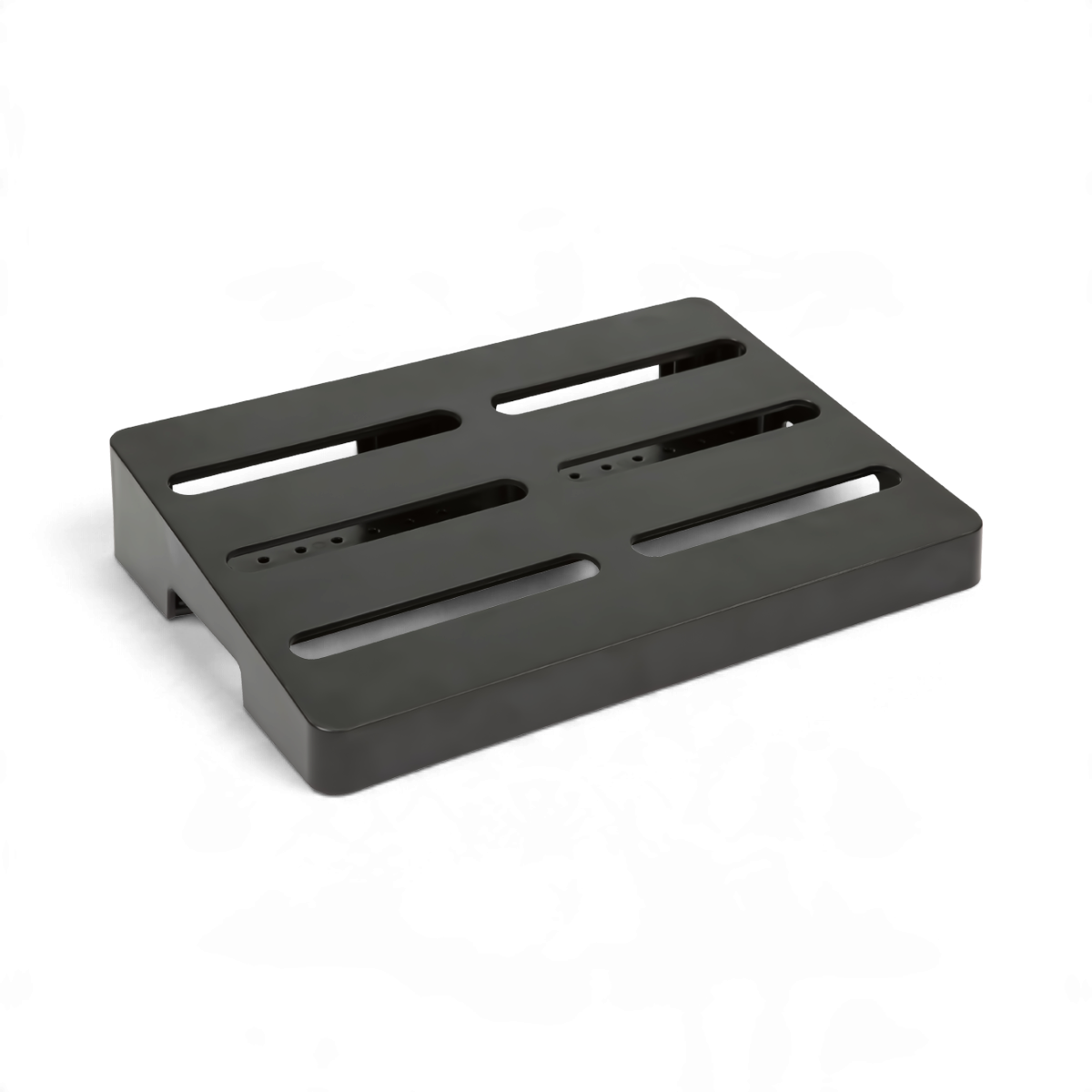SKB Cases injection molded black ABS pedalboard with slots for cable management and pedal mounting
