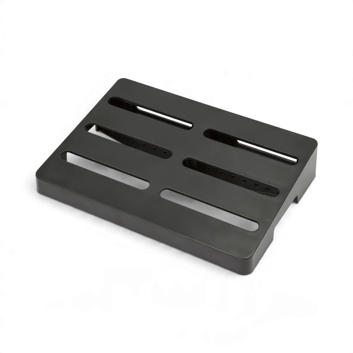 SKB Cases injection molded black ABS pedalboard with slots for cable management and pedal mounting