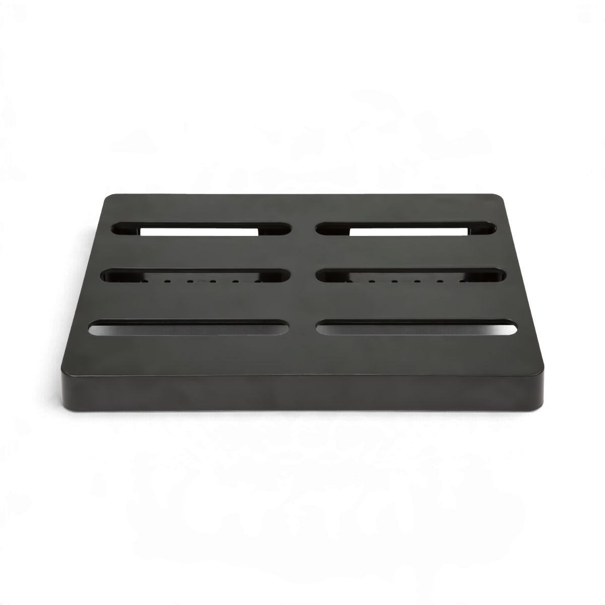 SKB Cases injection molded black ABS pedalboard with slots for cable management and pedal mounting