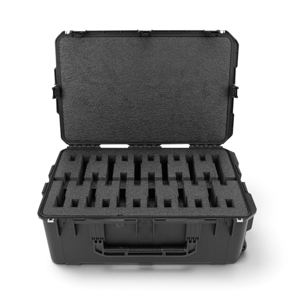 SKB Cases black iSeries 12-pack M9 pistol case with precision cut foam interior for secure handgun transport.