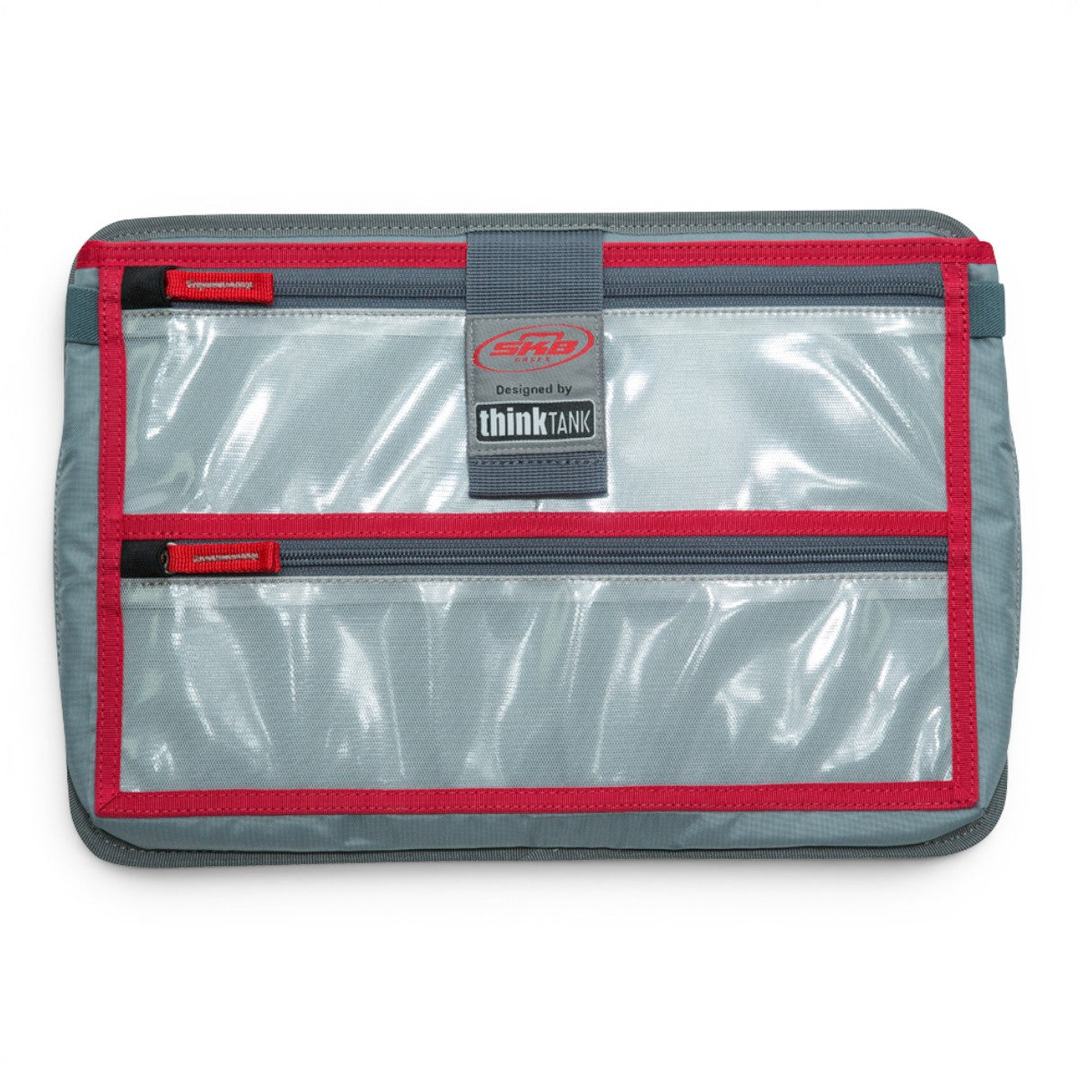 SKB Cases iSeries 1309 lid organizer with clear mesh zippered pockets and red trim for gear storage