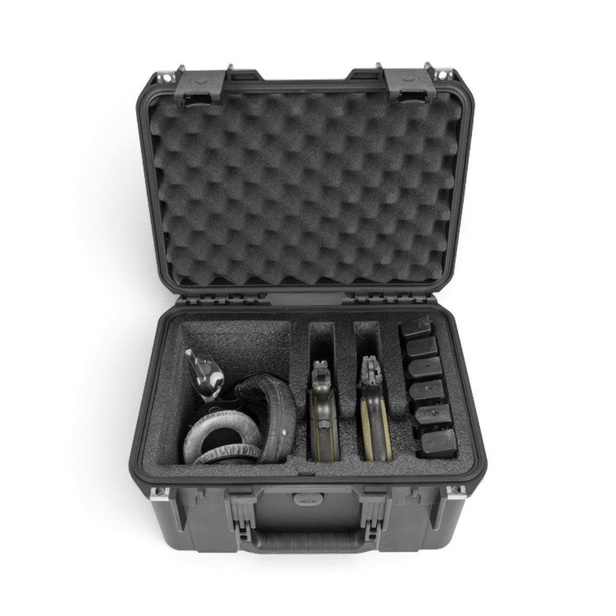 SKB Cases iSeries 1510-9 black waterproof hard case with foam interior for two handguns and six magazines