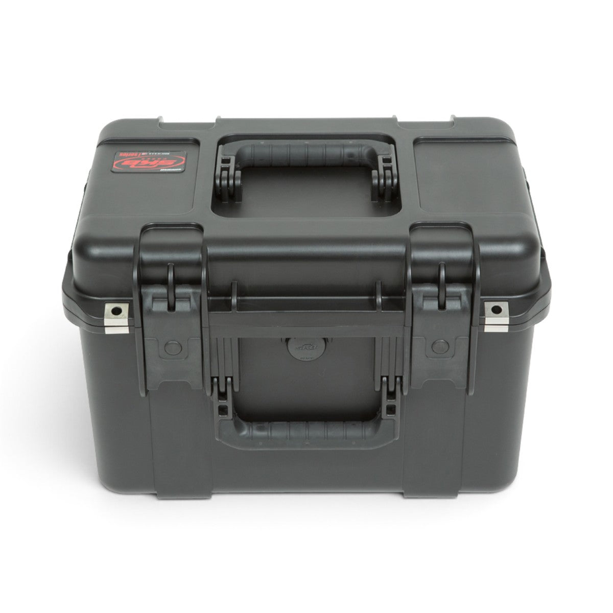 SKB Cases iSeries 1610-10 black injection molded waterproof handgun case with a durable handle and secure latches.