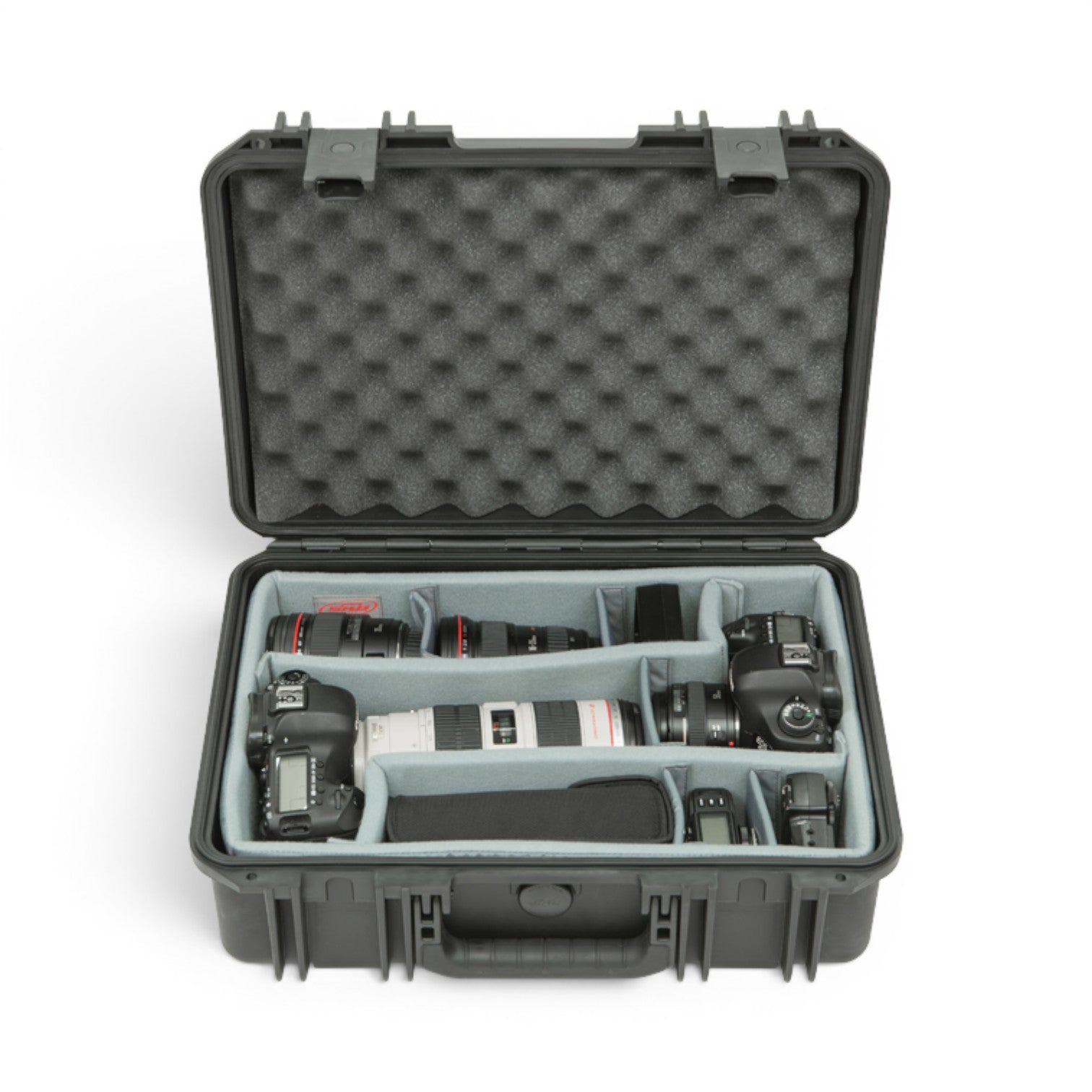 SKB Cases iSeries 1711-6 waterproof black equipment case with padded dividers and foam lid insert for camera gear