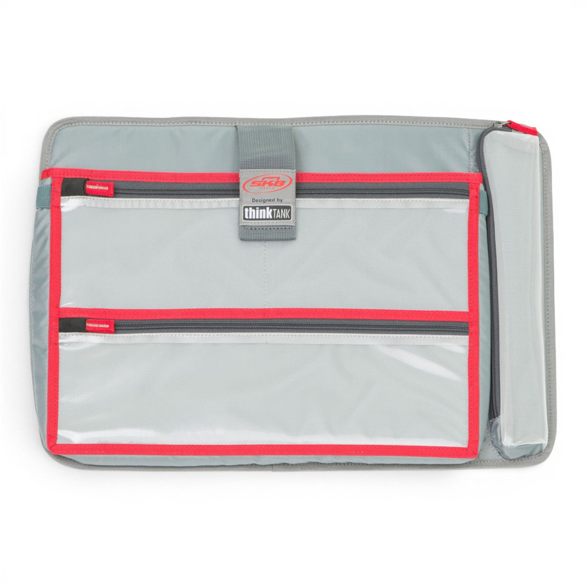 SKB Cases iSeries 1813 lid organizer with clear mesh pockets and red trim for gear storage