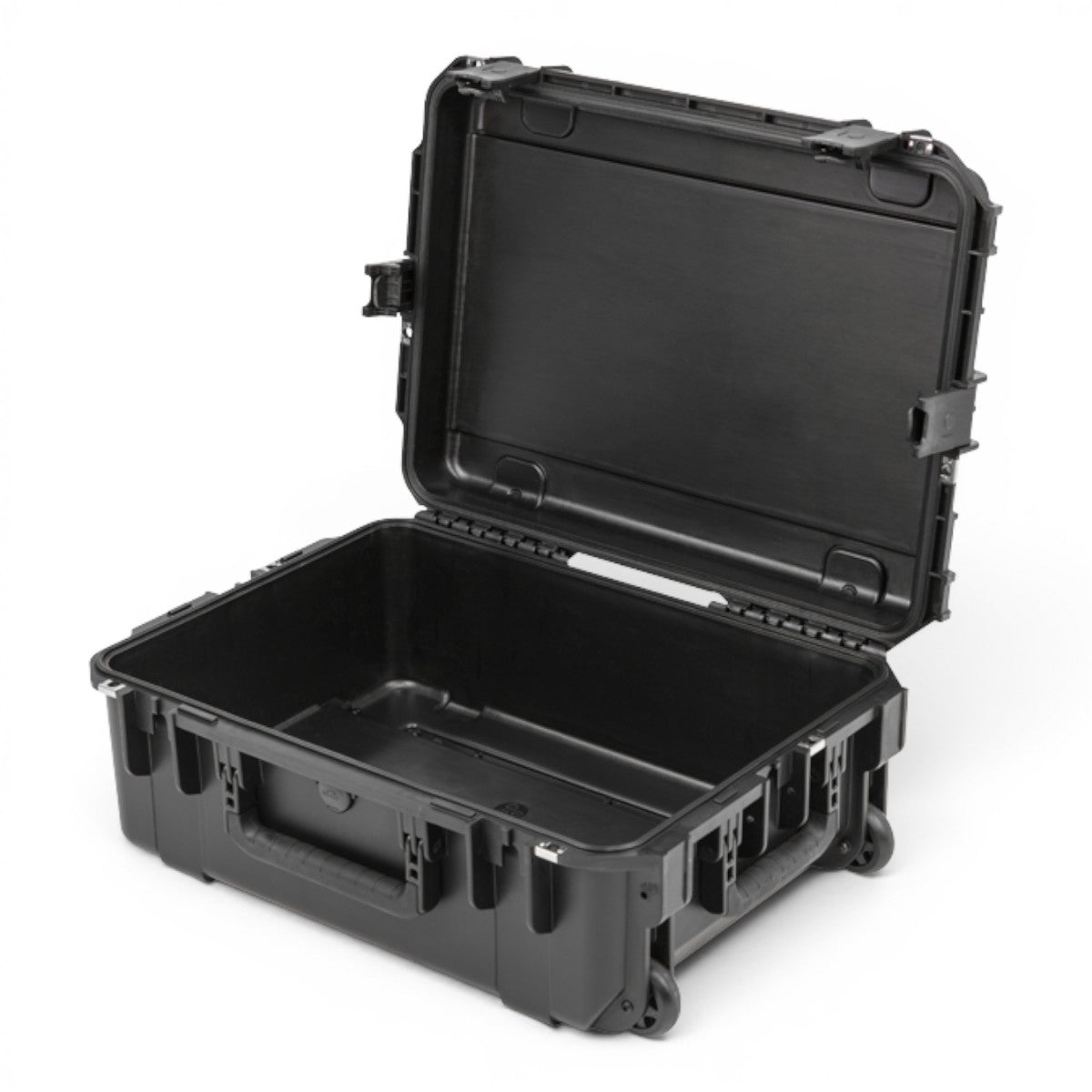 SKB Cases iSeries 2215-8 waterproof hard case in black with an open lid and durable polypropylene construction.