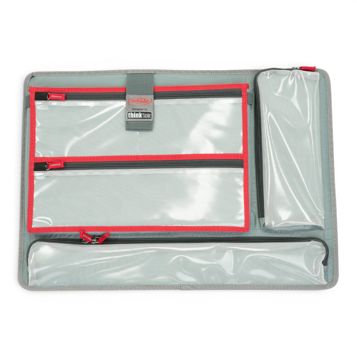 SKB Cases iSeries 2215 lid organizer with clear mesh zippered pockets and a laptop sleeve for gear storage.