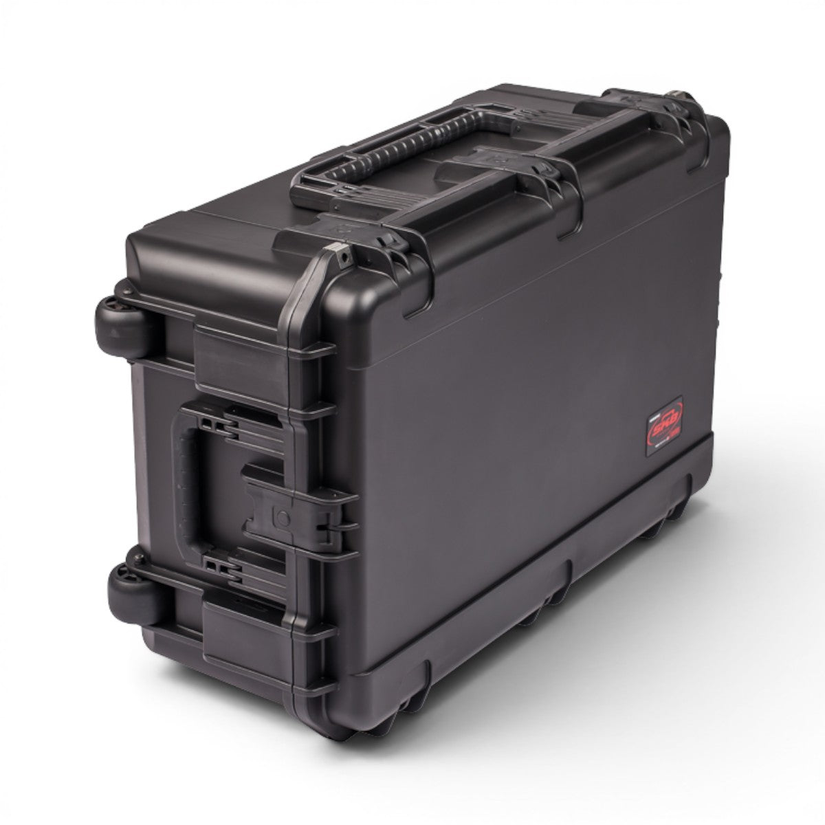 SKB Cases iSeries 2918-10 black waterproof injection molded polypropylene equipment case with wheels and trigger latches.