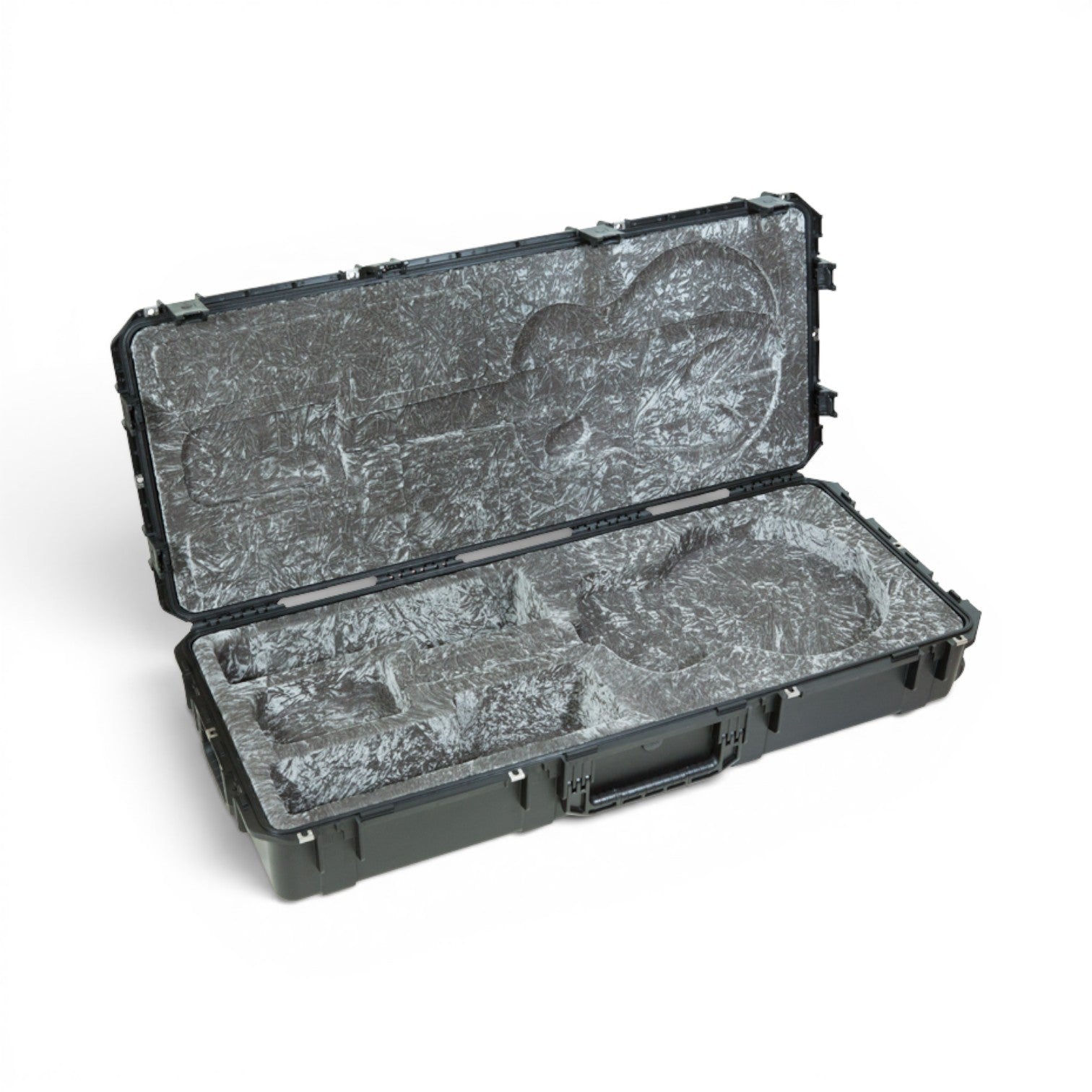 SKB Cases iSeries waterproof 335 guitar flight case with platinum plush interior and durable black exterior shell