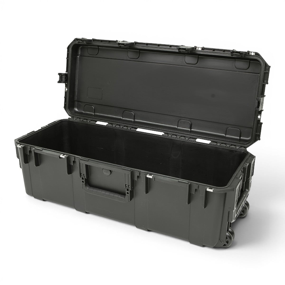 SKB Cases iSeries 3613-12 black waterproof injection molded polypropylene equipment case with wheels and open lid