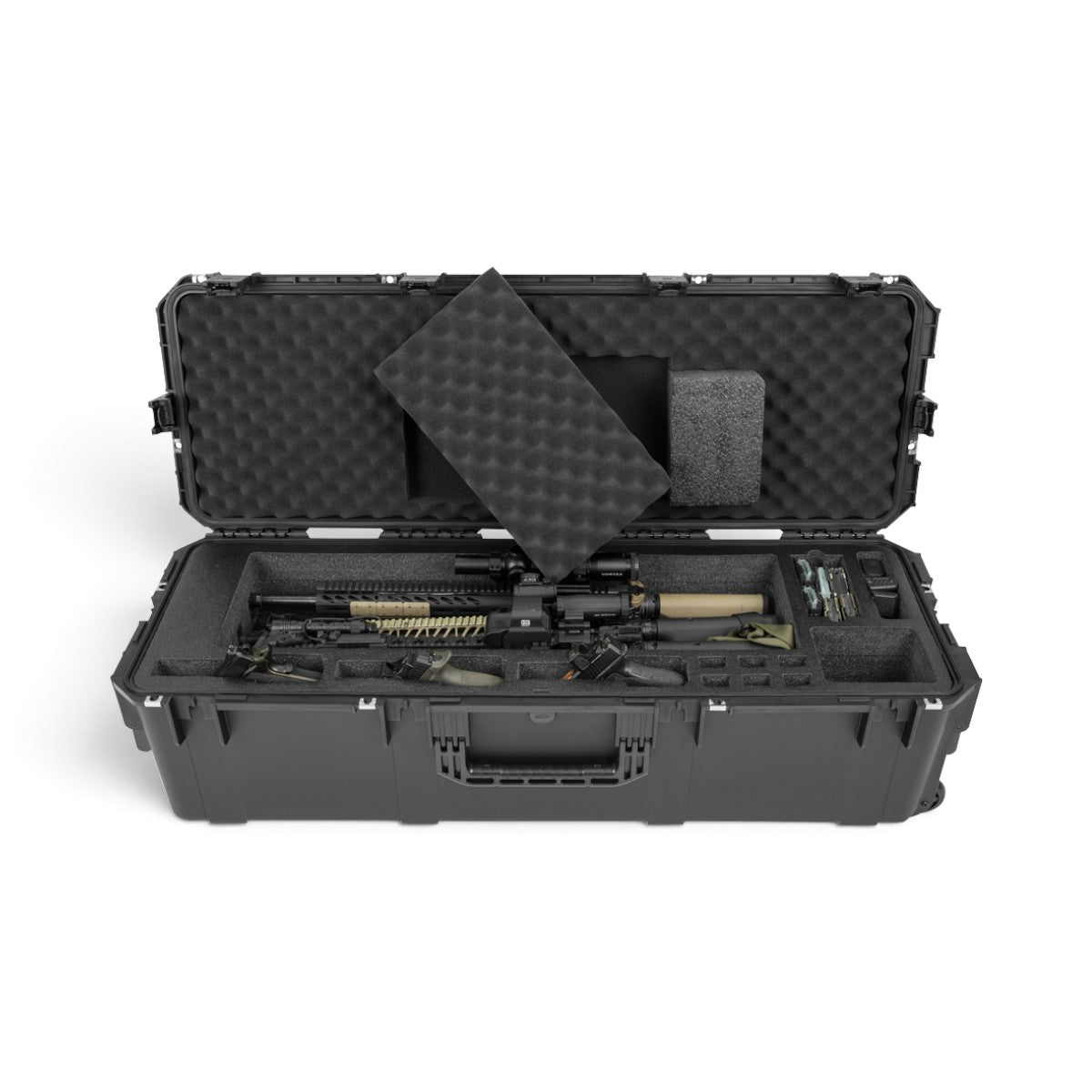 SKB Cases iSeries 4213 waterproof hard case for three AR rifles and handguns with custom foam interior