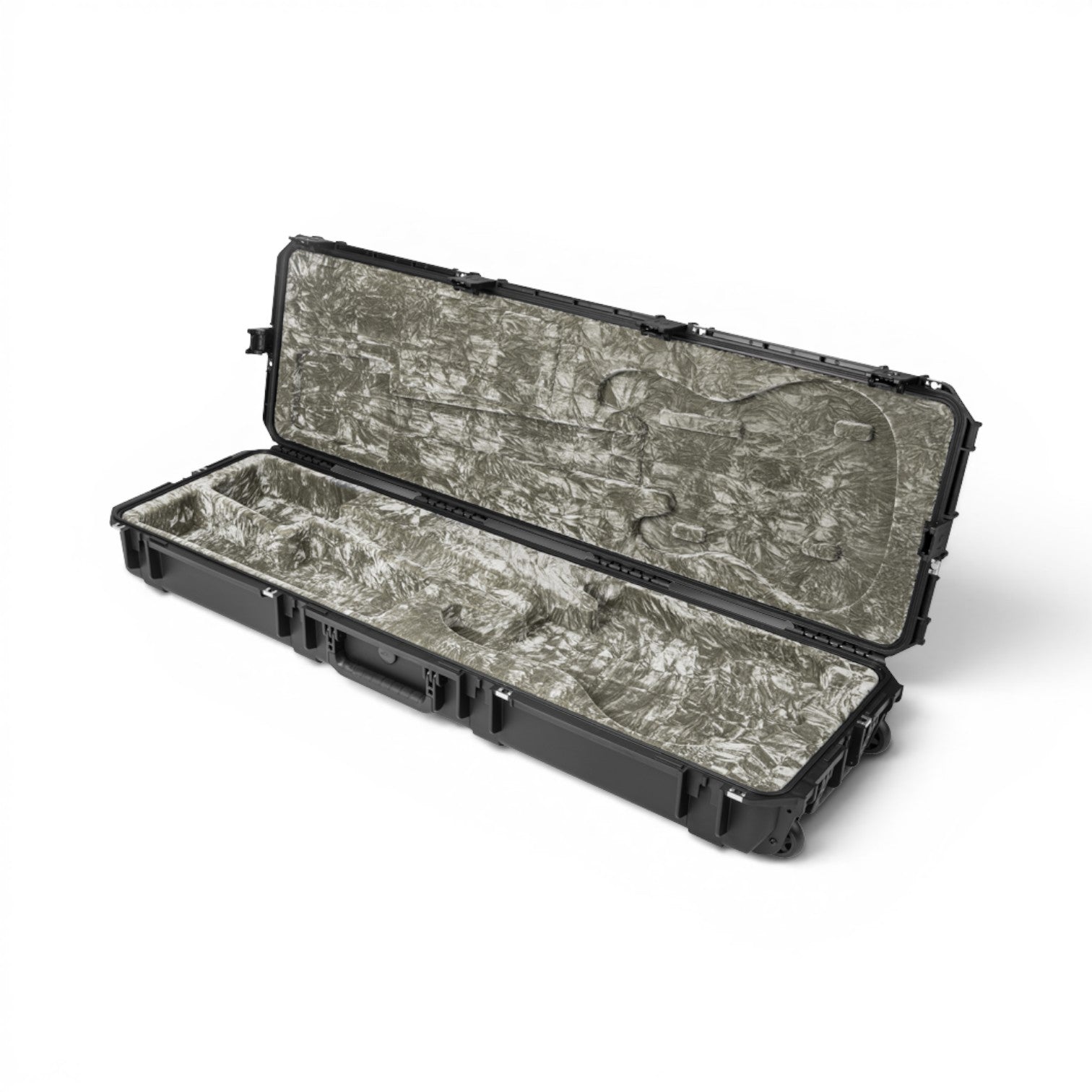 SKB Cases iSeries waterproof bass guitar case with black hard shell and platinum plush interior lining
