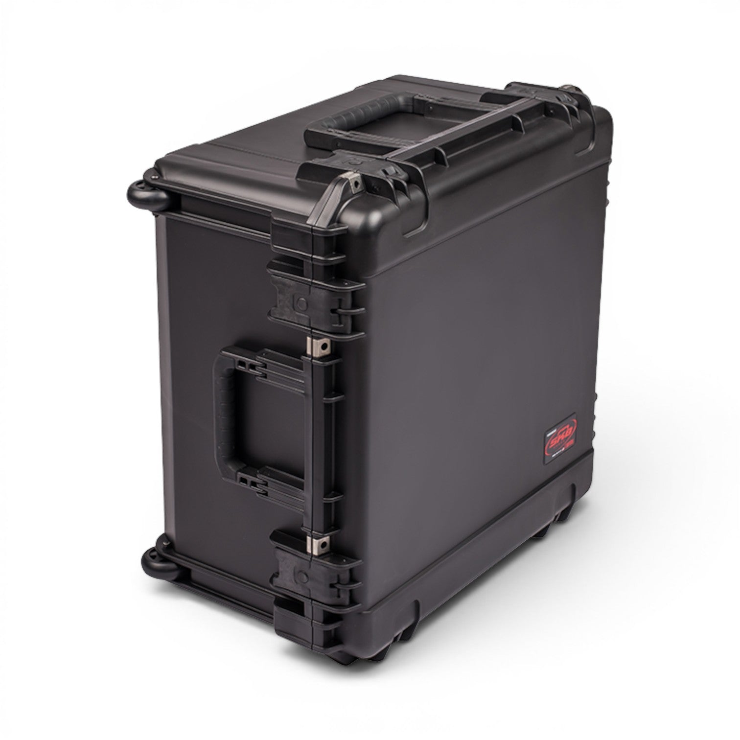 SKB Cases iSeries 2222-12 black waterproof injection molded polypropylene protective equipment case with side handle.