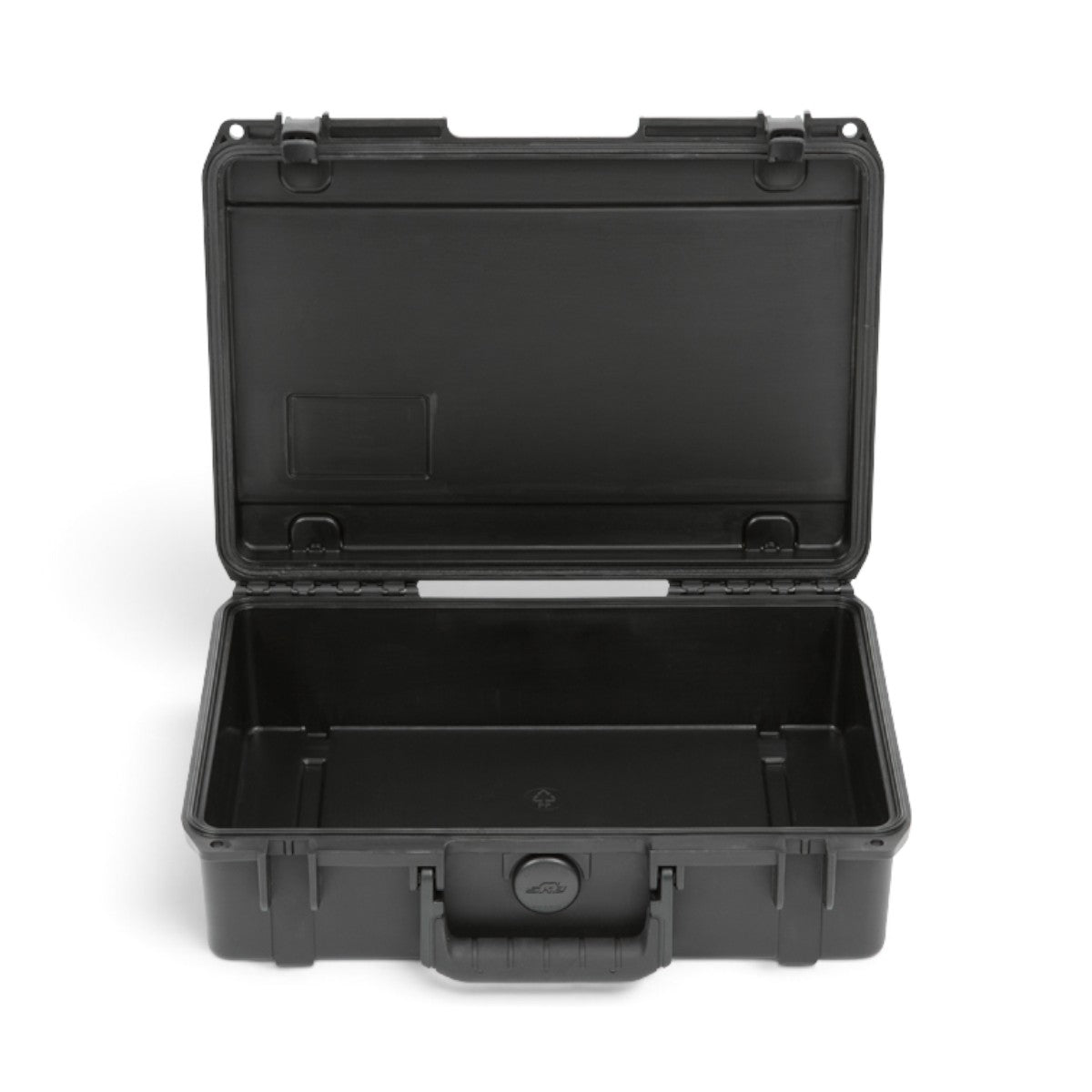 SKB Cases iSeries 1208-3 black waterproof injection molded polypropylene equipment case with open lid