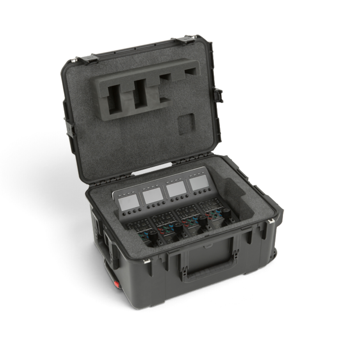SKB Cases iSeries waterproof hard case with custom PE foam interior holding a Blackmagic Design control panel