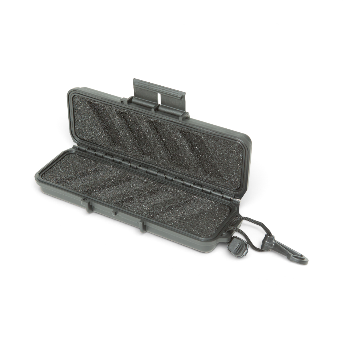 SKB Cases iSeries 0702-1 waterproof broadhead case in black with protective foam interior and lanyard attachment.