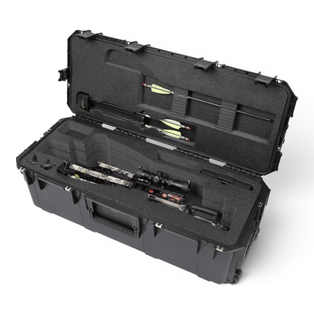 SKB Cases iSeries waterproof hard case for TenPoint Nitro XRT crossbow with custom foam interior and arrow storage
