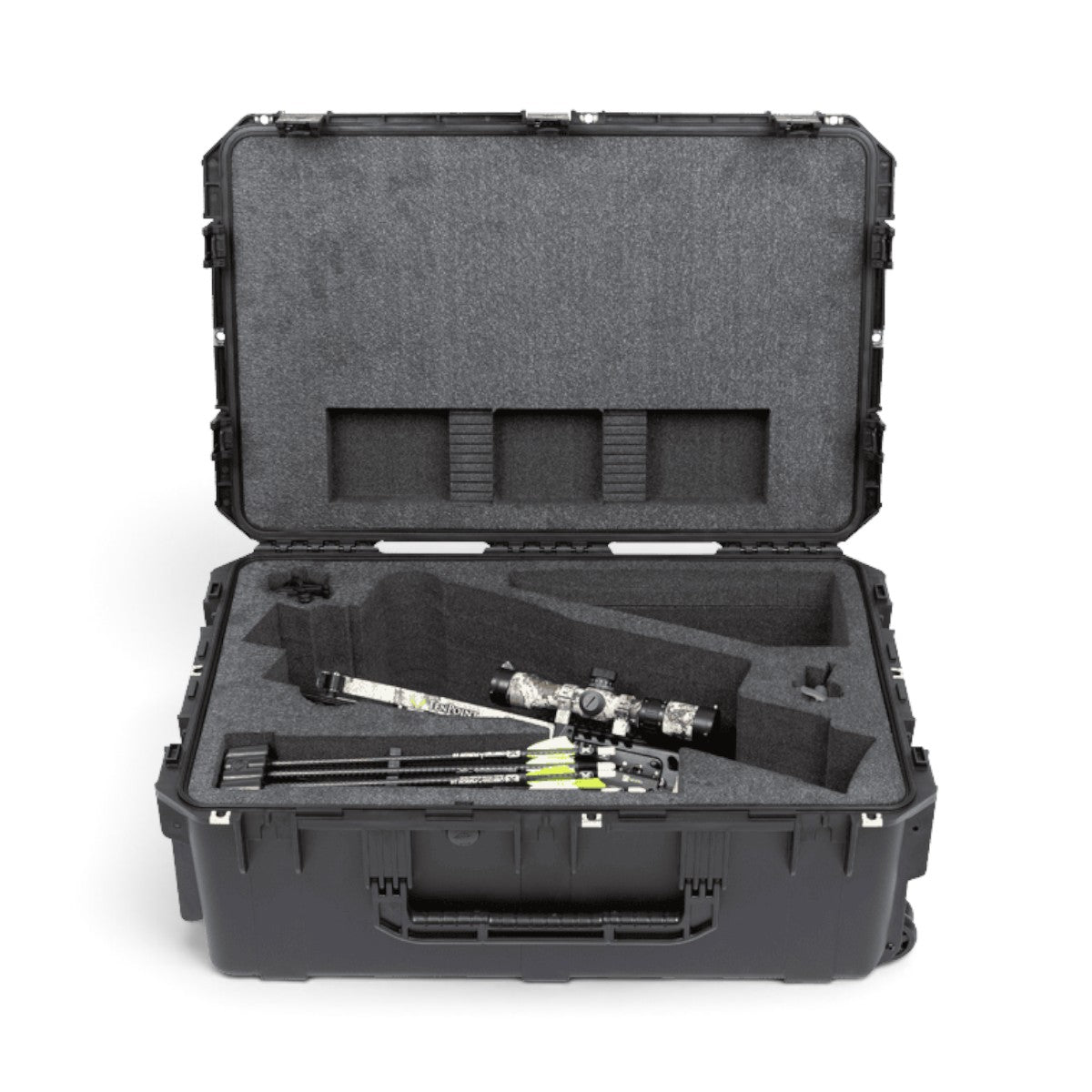 SKB Cases iSeries black waterproof crossbow case with precision cut foam interior for TenPoint Havoc and Siege models.