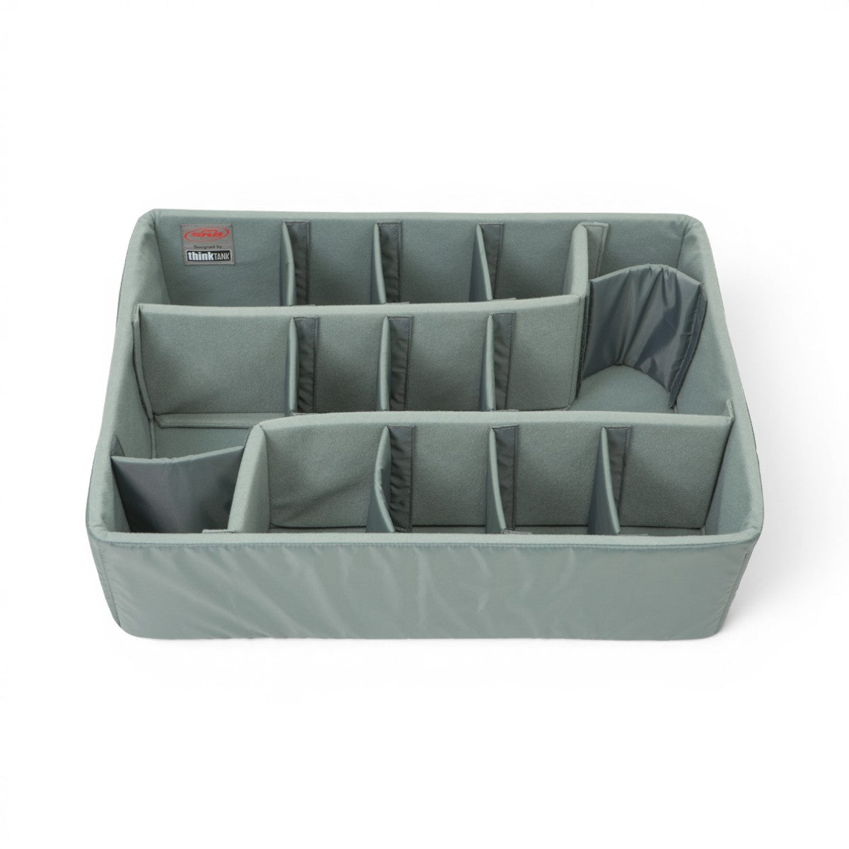 SKB Cases iSeries 2217-8 divider set with grey Nylex-wrapped foam inserts and adjustable hook-and-loop compartments.