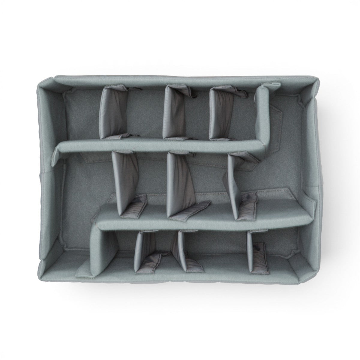 SKB Cases iSeries 1510-9 Think Tank divider set with grey Nylex-wrapped foam inserts and adjustable hook-and-loop tabs.