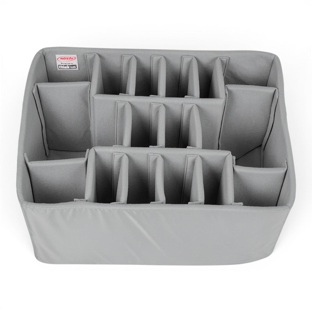 SKB Cases iSeries 2217-12 Think Tank divider set with grey Nylex-wrapped foam inserts for custom camera gear storage.