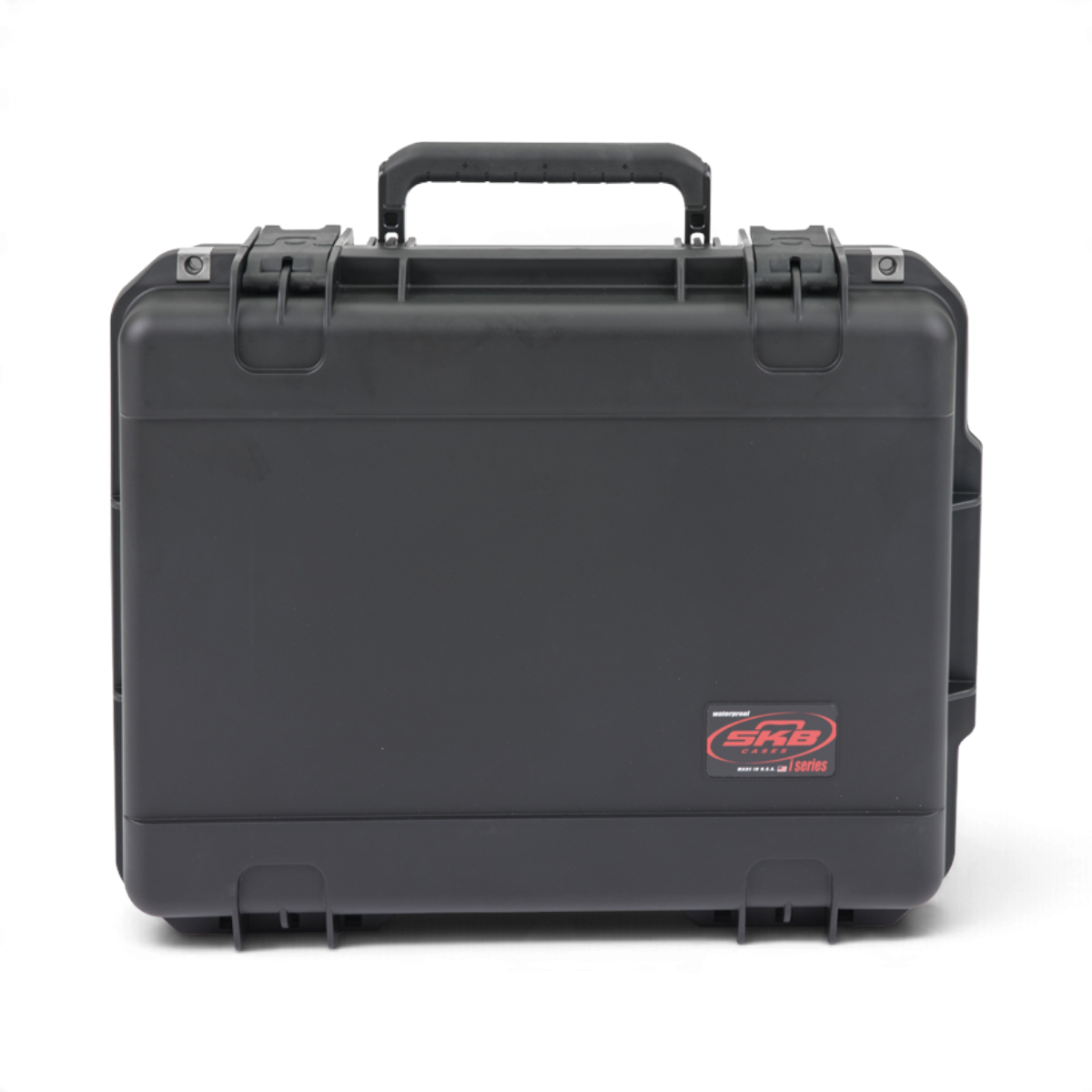 SKB Cases iSeries Fender Tone Master Pro hard shell equipment case in black with a sturdy carrying handle.