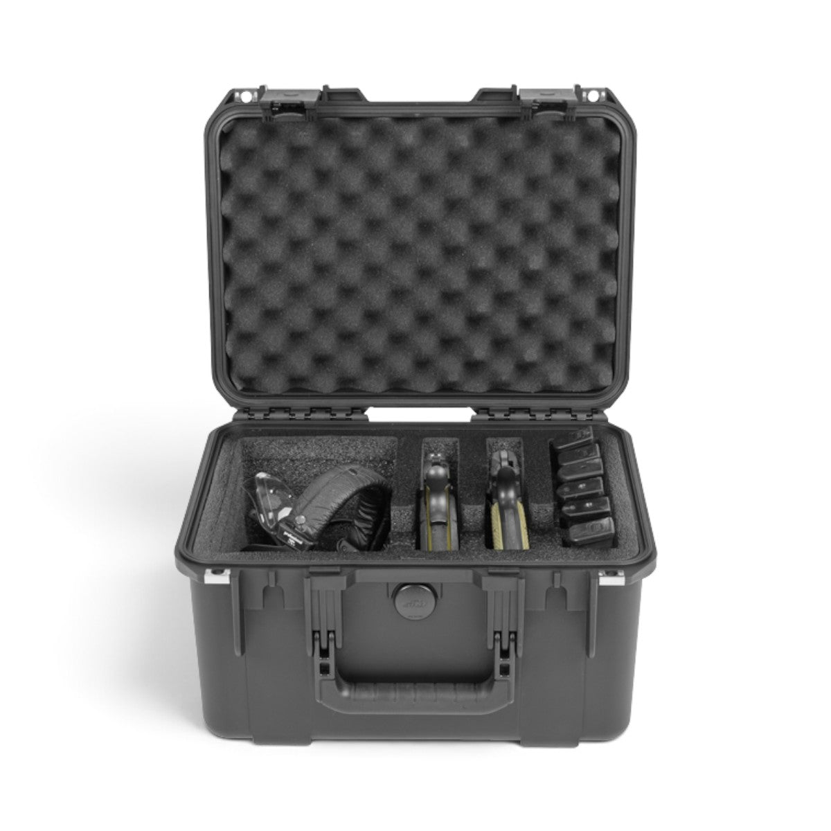 SKB Cases iSeries 1510-9 black waterproof hard case with foam interior for two handguns and six magazines
