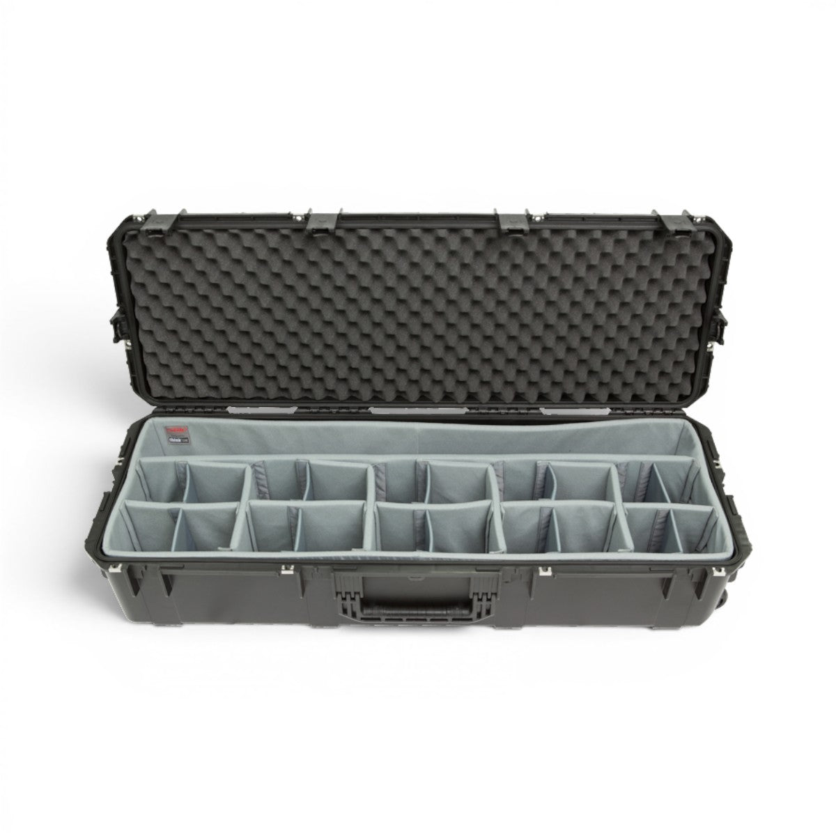 SKB Cases iSeries 4414-10 waterproof hard case with grey padded dividers and egg-crate foam lid lining