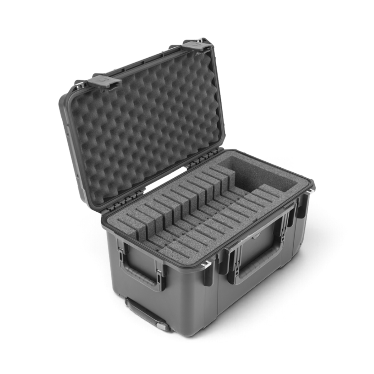 SKB Cases iSeries 2011-10 waterproof hard case with precision foam interior for 12 iPads and accessories.